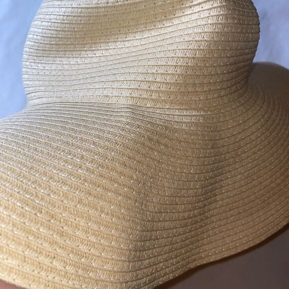 Summer vibes embroidery straw summer Sun floppy tan hat packable large brim - Picture 3 of 12